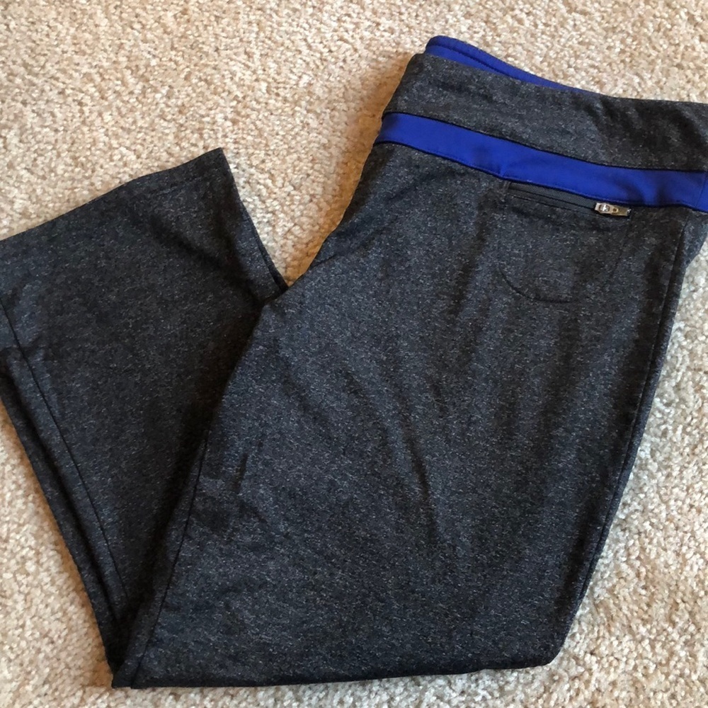 Aerie Work out Capri Leggings grey blue XL pants x large